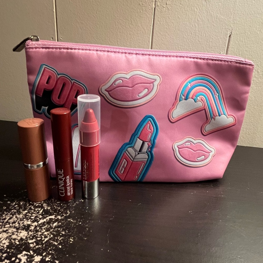 Trio of Clinique Lipsticks with Bag